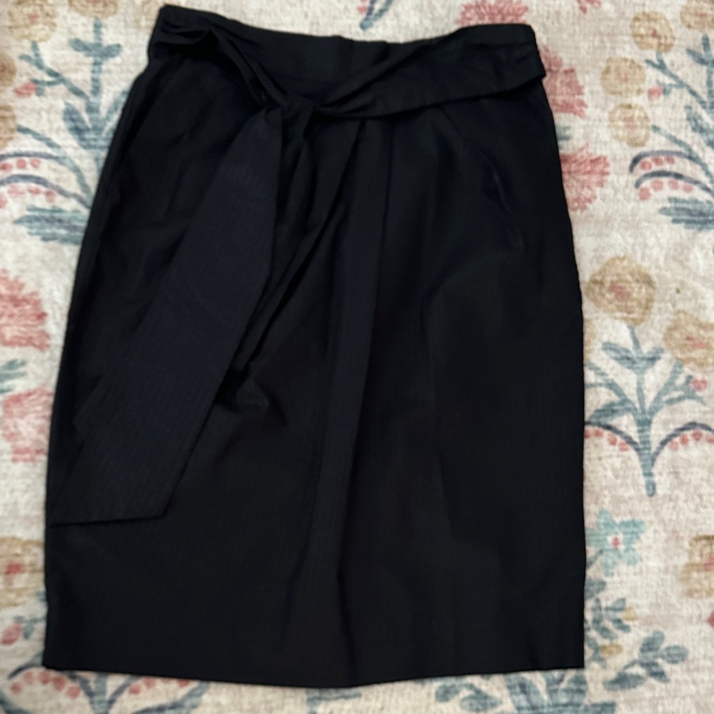 J. Crew Black Pencil Skirt with Tie Waist